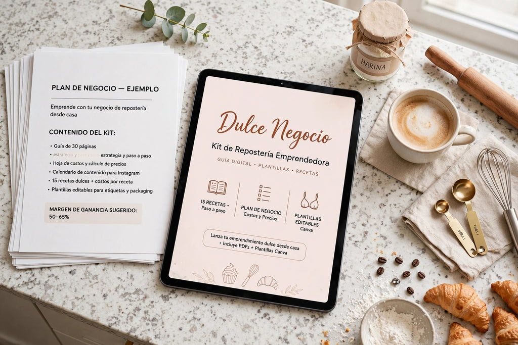 Dulce Negocio-kit para Repostería Emprendedora/21 Plantillas Imprimibles A4