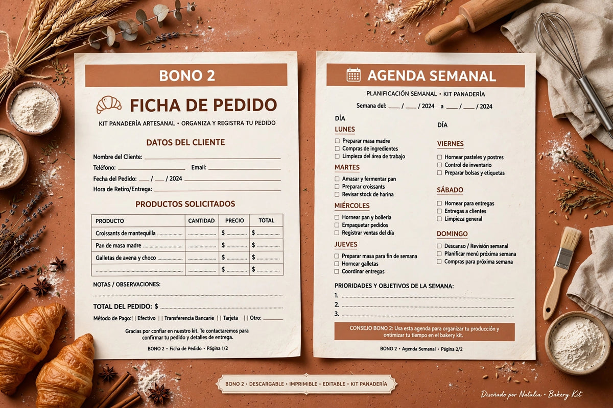 Dulce Negocio-kit para Repostería Emprendedora/21 Plantillas Imprimibles A4