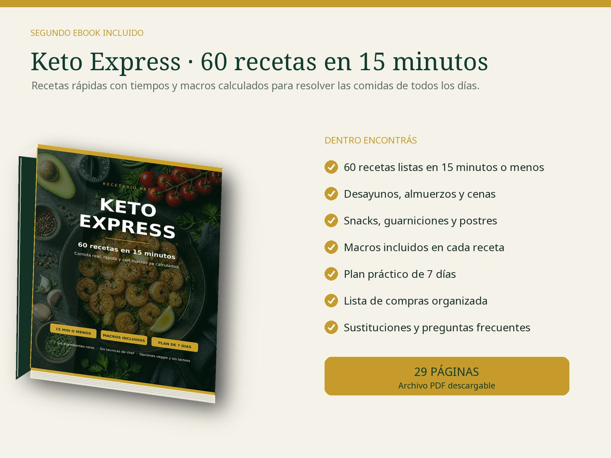 Pack Keto Total 2026: Guía Completa + 60 Recetas Express
