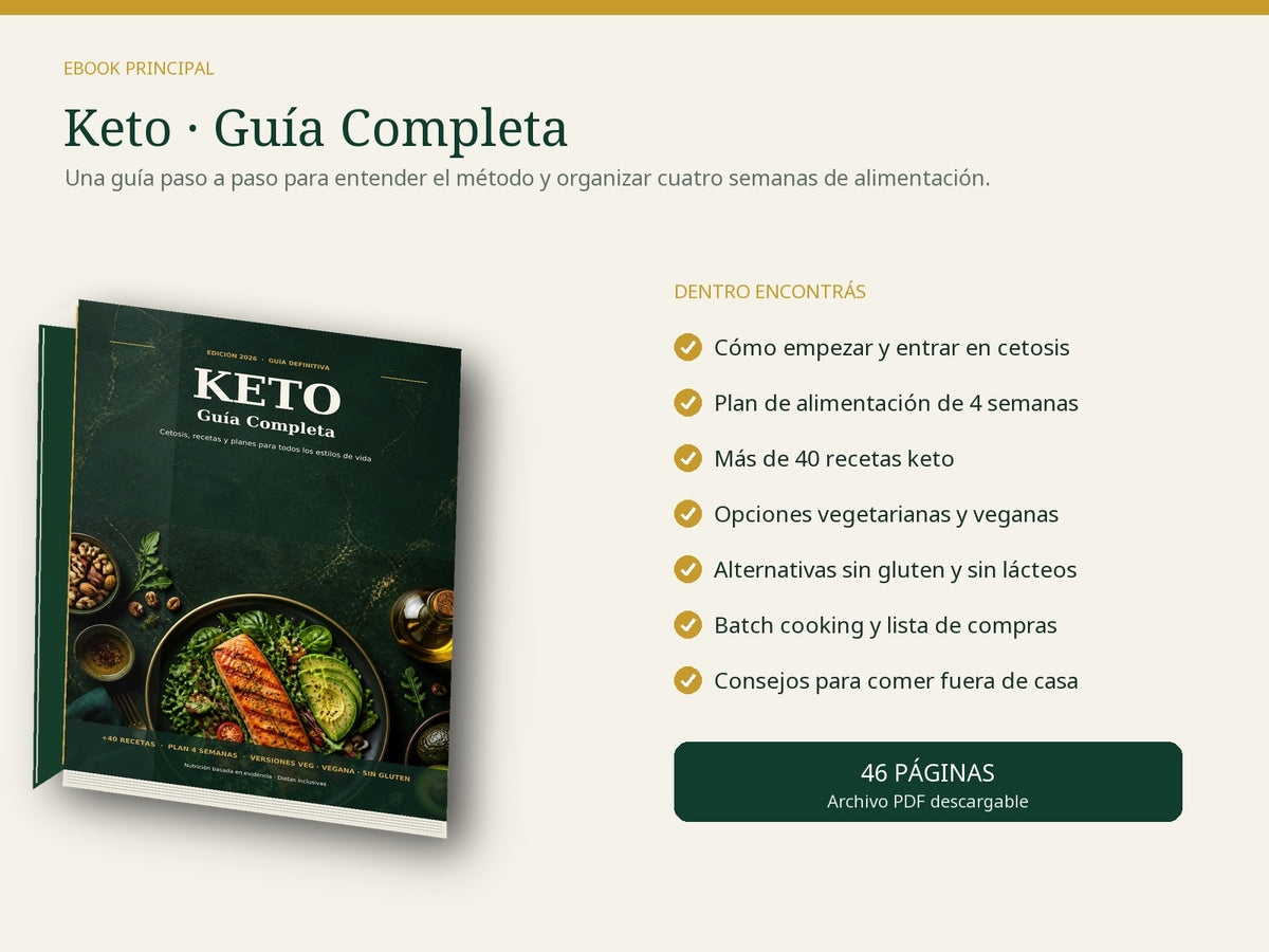 Pack Keto Total 2026: Guía Completa + 60 Recetas Express